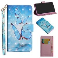 Wonder Series iPhone 12 mini Wallet Case - Blauw Vlinder