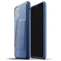 Mujjo Full Leder iPhone 11 Pro Max Wallet Cover - Blauw