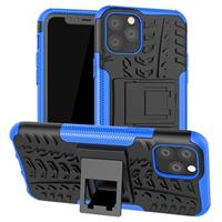 Anti-Slip iPhone 11 Pro Hybrid Case met Standaard - Blauw / Zwart
