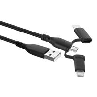 USB-kabel till USB-C och Lightning Ewent EW1376 (1 m) Svart