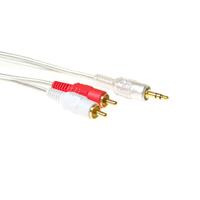 act AK2232 High Quality Aansluitkabel 1x 3,5mm Stereo Jack Male - 2x Tulp Male - 3 meter