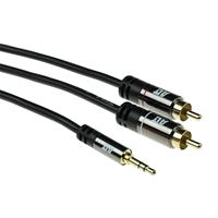 act AK6236 High Quality Audio Aansluitkabel 1x 3,5mm Stereo Jack Male/2x Tulp Male - 10 meter