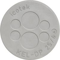 Icotek KEL-DP 50/11 Kabeldoorvoeringsplaat Montagegat: 50 mm Klem-Ø (max.): 22.5 mm Elastomeer Grijs 1 stuk(s)