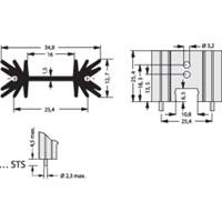 fischerelektronik SK 104 25,4 STS Profilkühlkörper 14 K/W (L x B x H) 34.9 x 25.4 x 12.7mm TO-220