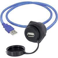 encitech 1310-1024-01 1310-1024-01 USB-connector Chassisbus, inbouw M30 Zwart, Blauw 1 stuk(s)