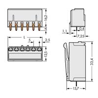 WAGO 2092-1306 Female behuizing (board) 2092 Totaal aantal polen: 6 Rastermaat: 5 mm Inhoud: 100 stuk(s)