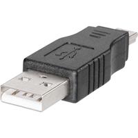 TRU COMPONENTS 1582501 Adapter USB-stekker - Mini-USB B stekker Zwart 1 stuk(s)