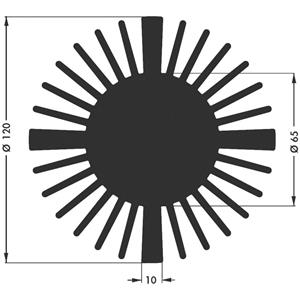 fischerelektronik Fischer Elektronik SK 599 15 SA LED-koellichaam 2.25 K/W (Ø x h) 120 mm x 15 mm