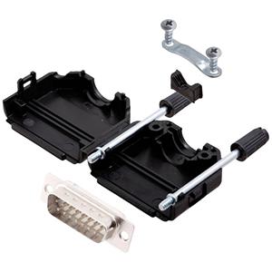 encitech DPPK15-BK-DBP-W-K 6355-8001-02 D-sub male connectorset 180 &deg; Aantal polen: 15 Soldeerkelk 1 stuk(s)