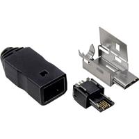 BKL Electronic 10120395 10120395 USB-connector Stekker, recht Zwart 1 stuk(s)