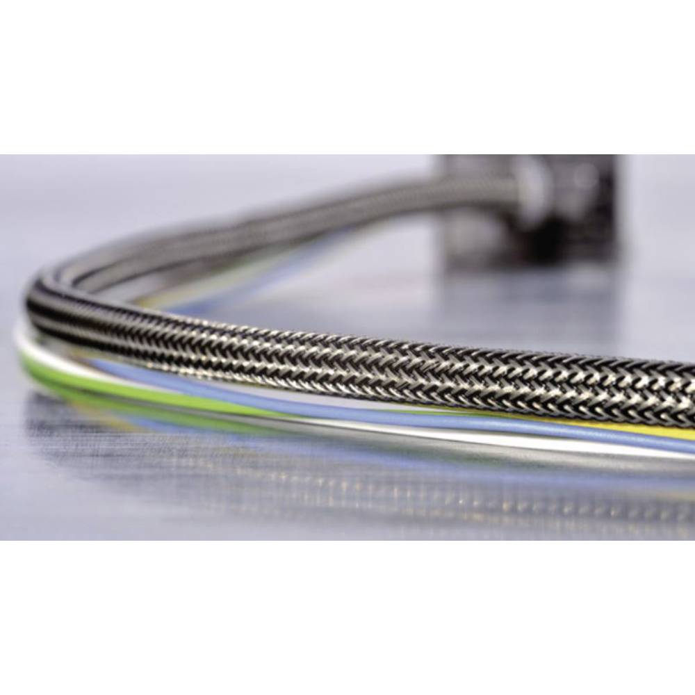HellermannTyton 173-00600 HEGEMIP06-CUSP-C4 Gevlochten slang Aluminium, Zwart Polyester 5 tot 10 mm per meter