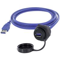 encitech 1310-1025-02 1310-1025-02 USB-connector Chassisbus, inbouw M30 Zwart, Blauw 1 stuk(s)