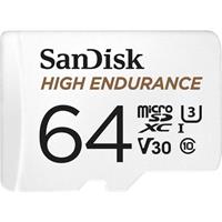 sandisk High Endurance Monitoring miniSDXC-kaart 64 GB Class 10, UHS-I, UHS-Class 3, v30 Video Speed Class Incl. SD-adapter