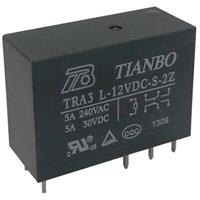tianboelectronics Tianbo Electronics TRA3 L-12VDC-S-2Z Printrelais 12 V/DC 8 A 2x wisselcontact 1 stuk(s)