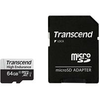 transcend High Endurance 350V microSDXC-kaart Class 10, UHS-I Incl. SD-adapter
