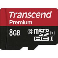 transcend Premium microSDHC-kaart 8 GB Class 10, UHS-I