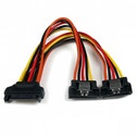 StarTech 6 inch Latching SATA Power Y Splitter Cable Adapter