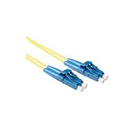 ACT LC-LC 9/125um OS2 Duplex short boot fiber optic patch 1m