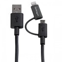 StarTech 1m Apple Lightning or Micro USB to USB Cable (Black)