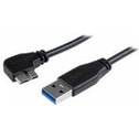 StarTech (1m/3 feet) Slim Micro USB 3.0 Cable - M/M - Left-Angle Micro-USB