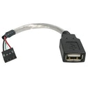 StarTech  6in USB 2.0 Cable - USB A Female to USB Motherboard 4 Pin Header F/F