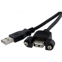 StarTech 1 foot USB 2.0 Panel Mount Cable A to A F/M