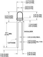 broadcom HLMP-K155 Bedrade LED Rood Rond 3 mm 3 mcd 45 ° 1 mA 1.6 V