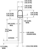 broadcom HLMP-1620 Bedrade LED Geel Rond 3 mm 2.2 mcd 60 ° 10 mA 5 V