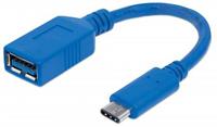 manhattan USB 2.0, USB 3.0 Adapter [1x USB 3.2 (Gen 1) bus A - 1x USB-C stekker] 353540 Afgeschermd (enkel), Folie afscherming