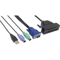 intellinet KVM Adapter [1x D-sub bus 37-polig - 1x PS/2 stekker, USB-A 2.0 stekker, VGA-stekker] 1.80 m Zwart