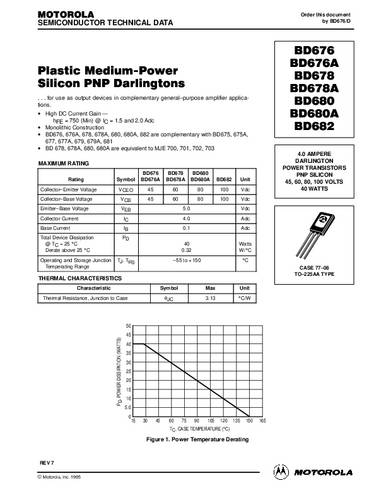 onsemiconductor ON Semiconductor Transistor (BJT) - discreet BD676 TO-225AA Aantal kanalen 1 PNP - Darlington