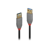 Lindy 36753. Lengte snoer: 3 m, Aansluiting 1: USB A, Aansluiting 2: USB A, USB-versie: 3.2 Gen 1 (3.1 Gen 1), Maximale overdrachtssnelheid van gegevens: 5000 Mbit/s, Contact geleider materiaal: Goud,