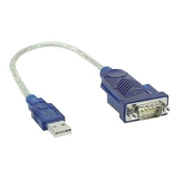InLine 33304 USB A DB9 Blauw, Transparant kabeladapter/verloopstukje