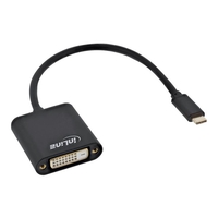 InLine 64103B 0.2m USB C DVI-D Zwart video kabel adapter