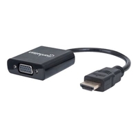 Manhattan HDMI auf VGA-Konverter, HDMI-Stecker auf VGA-Buchse, optionaler USB Micro-B-Stromport,