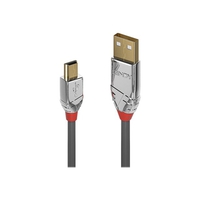 Lindy 36635. Lengte snoer: 7,5 m, Aansluiting 1: USB A, Aansluiting 2: Mini-USB B, USB-versie: 2.0, Maximale overdrachtssnelheid van gegevens: 480 Mbit/s, Contact geleider materiaal: Goud, Kleur van h