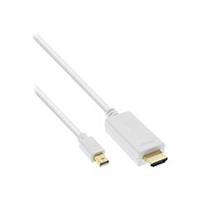 InLine Premium Mini DisplayPort 1.2a naar HDMI 2.0 kabel (4K 60 Hz) / wit - 2 meter