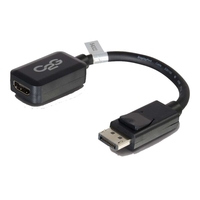 cablestogo C2G 20cm DisplayPort to HDMI Adapter - DP Male to HDMI Female - Black - DisplayPort kabel - DisplayPort (M) naar HDMI (V) - 20 cm - zwart