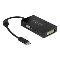 Delock Adapter USB Type-Câ¢ Stecker > VGA / HDMI / DVI Buchse schwarz