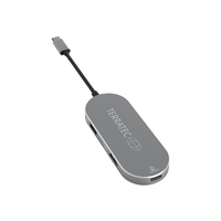 Terratec Connect c5. Hostinterface: USB 3.2 Gen 1 (3.1 Gen 1) Type-C, Hub-interfaces: HDMI,USB 3.2 Gen 1 (3.1 Gen 1) Type-A. Overdrachtssnelheid: 5000 Mbit/s, Kleur van het product: Zilver, Materiaal 