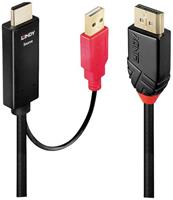 InLine Lindy 41424. Aansluiting 1: DisplayPort, Aansluiting 2: HDMI-A + USB-A, Geslacht connector: Mannelijk/Vrouwelijk, Lengte snoer: 0,5 m, Contact geleider materiaal: Goud. Kleur van het product: Z