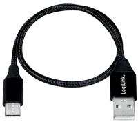 logilink USB 2.0 Kabel, USB-A - Micro-USB Stecker, 0,3 m
