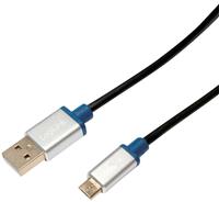 LogiLink USB-kabel USB 2.0 USB-A stekker, USB-micro-B stekker 1.00 m Zwart BUAM210