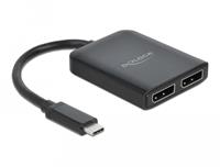 DeLOCK USB Type-C Splitter (DP Alt Mode) to 2 x DisplayPort MST / VXP - Video-Verteiler - 2