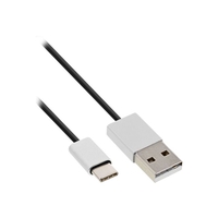 InLine USB-C naar USB-A kabel - USB2.0 - tot 2A / zwart - 2 meter