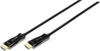 Digitus HDMI / Glasvezel Aansluitkabel HDMI-A stekker, HDMI-A stekker 20.00 m Zwart AK-330125-200-S Ultra HD-HDMI, High Speed HDMI met ethernet HDMI-kabel
