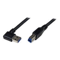 StarTech.com 1m USB 3.0 SuperSpeed Kabel A auf B rechts gewinkelt - Schwarz - USB3.0 Anschlusskabel