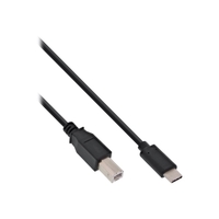 InLine USB-C naar USB-B kabel - USB2.0 - tot 1A / zwart - 5 meter