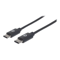 Manhattan USB 2.0 Typ C-Kabel, Typ C-Stecker auf Typ C-Stecker, 480 Mbit/s, 3 m, schwarz - USB
