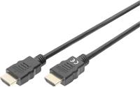 Digitus HDMI Aansluitkabel HDMI-A stekker, HDMI-A stekker 3.00 m Zwart DB-330123-030-S Audio Return Channel (ARC), Ultra HD-HDMI met ethernet HDMI-kabel